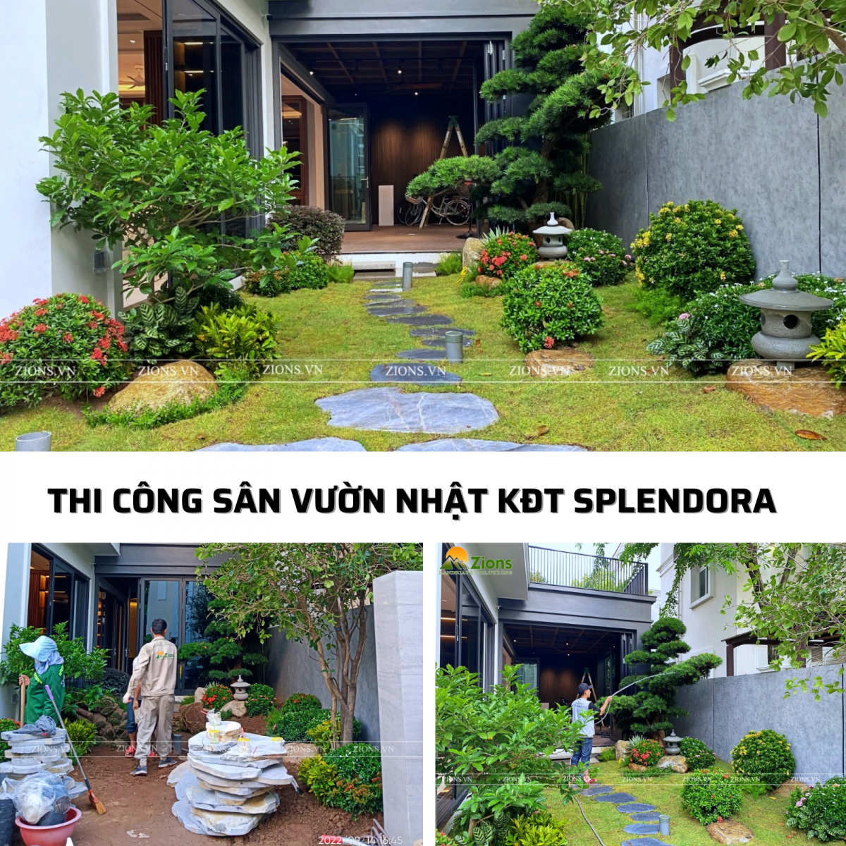 Thi công vườn Nhật tại KĐT Splendora